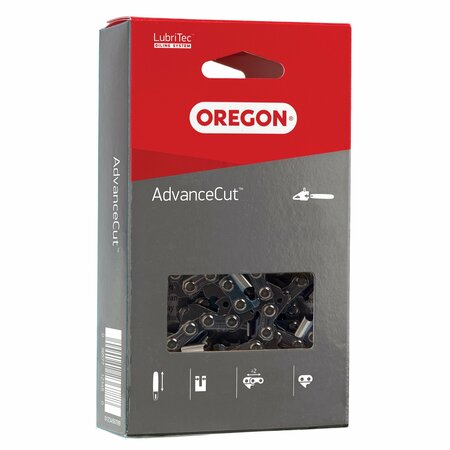 OREGON Chainsaw Chain, AdvanceCut, 3/8 in Low Profile, .050 Gauge, 61 DL, for 18 in Bar, Chamfer Chisel 91PX061G